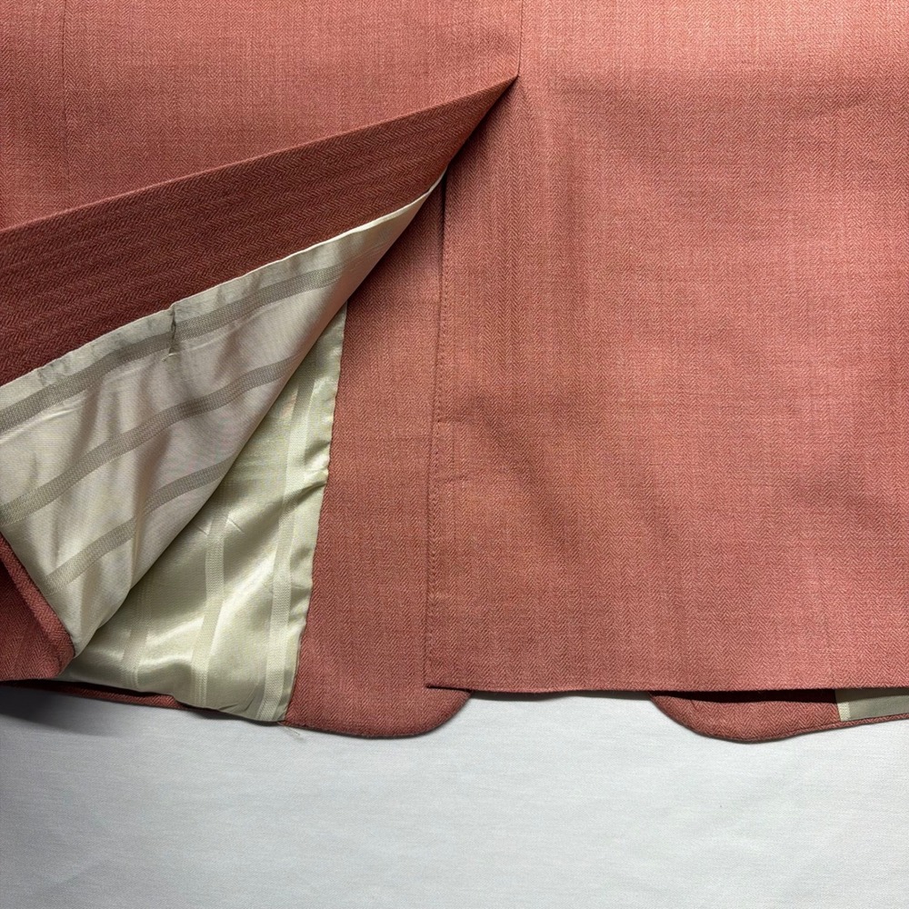 Austin Reed 41R Salmon Herringbone Sport Coat Blazer Union Made USA Wedding - Picture 7 of 15